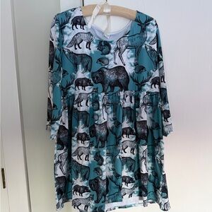 Nanu Baby Doll Dress with Wildlife Print